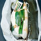 Pakjes kabeljauwfilet gemarineerd met kombu