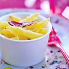 Gegratineerde macaroni met gerookte eendenborst
