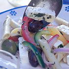 Griekse salade met penne