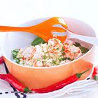 Couscous salade met gamba's en rode peper