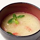 Meloensoep met munt & roze grapefruit van elBulli