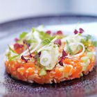 Frisse zalmtartaar met avocado en appel