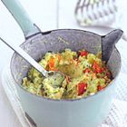 Stamppot met kruidenkaas en zongedroogde tomaat