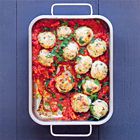 Kalkoengehaktballetjes met tomaten-paprikasaus