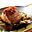 Rosbief in rode pesto met courgette en champignons