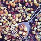 Aardappelen en uien uit de oven