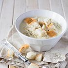 Witlofsoep met croutons