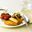 Tomaten tarte Tatin met Fruitfilets en ratatouille