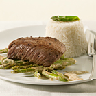 Biefstuk met groene asperges