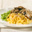 Kipkarbonade met champignons, snijbonen en tagliatelle
