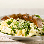 Rucola stamppot met saucijzen