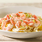 Spaghetti met garnalen en lente-uitjes