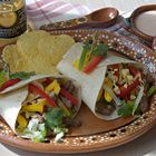 Tortilla's gevuld met biefreepjes en paprika