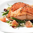 Gegrilleerde zalm met sperziebonensalade