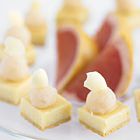 Witte chocoladetaart met grapefruitsorbet