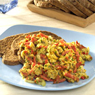 Boerenomelet met spek 'scrambled'