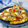 Boerenomelet met tomaat en Danish blue