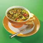Chinese kippensoep met driekleurenhartjes