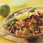 Couscous salade met garnalen en olijven