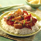 Rijst met goulash en champignons