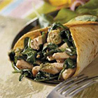 Wraps met zalm en spinazie