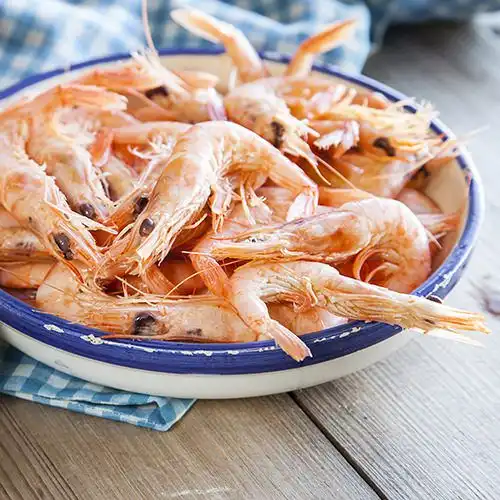 Lauwwarme salade van gamba's en rucola en kaasschuim
