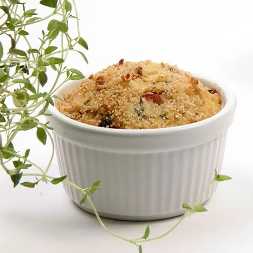 Aardappeltimbaaltjes met pancetta en tijm uit de oven