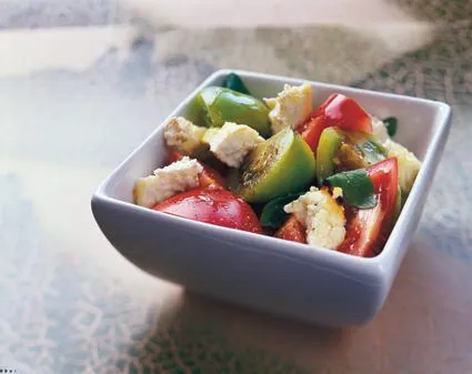 Tomatensalade met ricotta, majoraan en balsamicoazijn