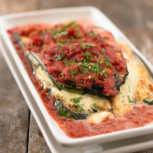 Courgette met mozzarella uit de oven