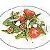 Zomersalade met tomaten, boontjes, dragon en geitenkaas