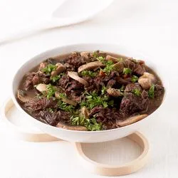 Tip: Hazenpeper met paddenstoelen, peperkoek en stroop