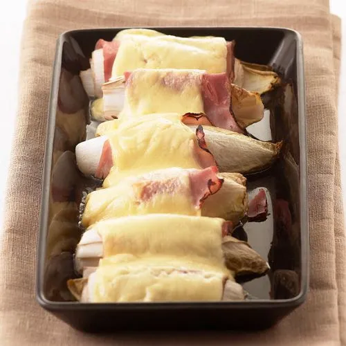 Witlof uit de oven met ham en kaas