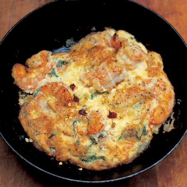 Jamie Oliver frittata van garnalen en peterselie recept okoko recepten