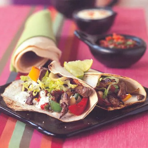 Tortilla's met biefstuk en tomatensalsa van Ainsley Harriott