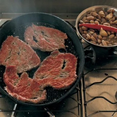Gegrilde rosbief van The River Cafe
