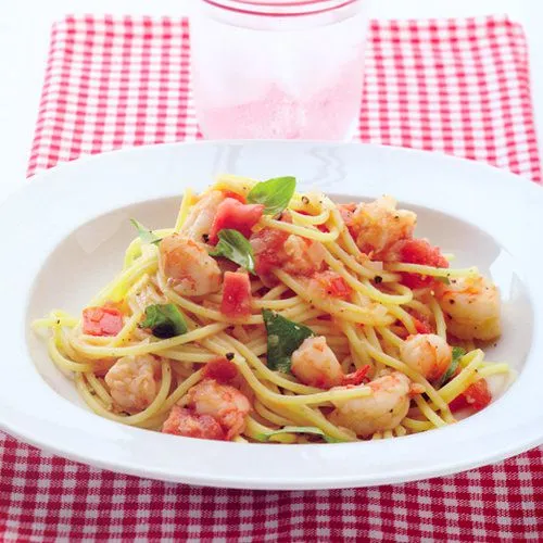 Spaghetti met garnalen
