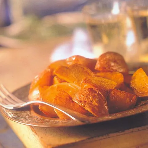 Geroosterde aardappelen met knoflook en balsamico