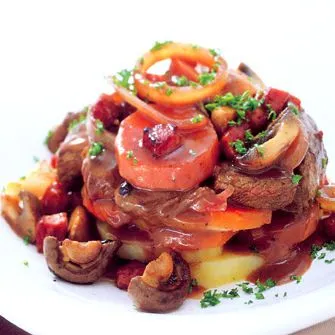 Boeuf Bourguignon met aardappelen