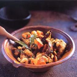 Tip: Tajine met kip en pompoen met saffraan