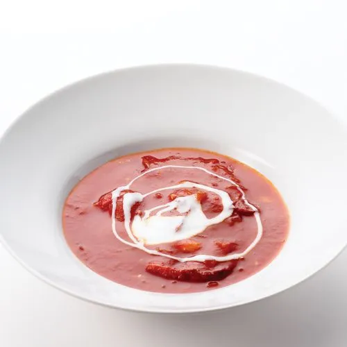 Tomatensoep van ovengeroosterde tomaten