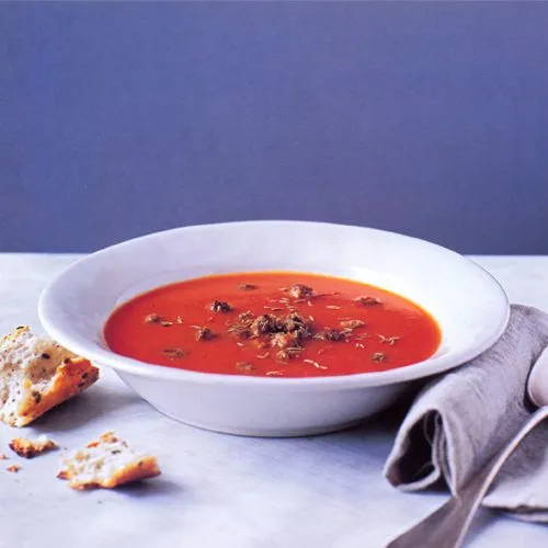 Romige tomatensoep met balletjes