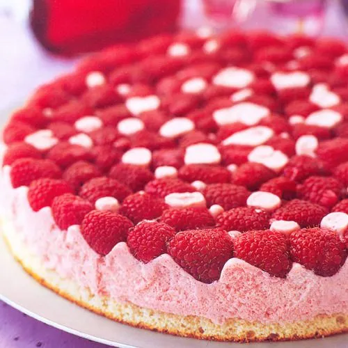 Lichte cheesecake met frambozen