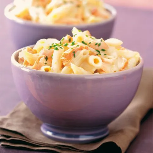 Penne met zalm en mascarpone