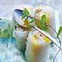 Loempia's met ananas, avocado, garnalen en verse munt