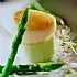 Coquilles met sojasaus en groene asperges
