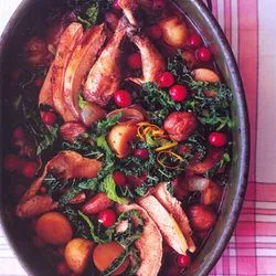 Tip: Fazant met kastanjes, nieuwe aardappelen, cranberry's en kool