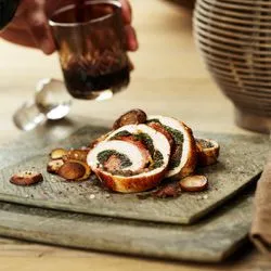 Tip: Kalkoen gevuld met groenten, ham en champignons