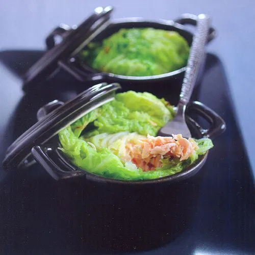 Gevulde savooiekool met zalm