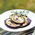 Gegrilde aubergine met rozemarijn en kaas