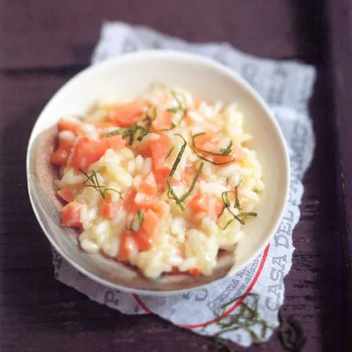 Risotto met gerookte zalm